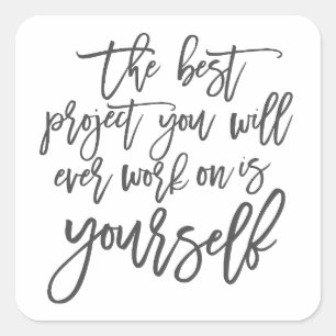 Selbsthilfeangebote, Projekt, das Sie inspirierend Quadratischer Aufkleber