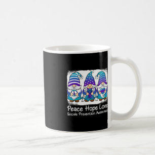 Selbsthilfegnome mit Aquamarinem Farbband zur Unte Kaffeetasse