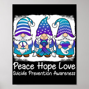 Selbsthilfegnome mit Aquamarinem Farbband zur Unte Poster