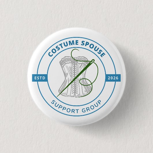 Selbsthilfegruppe für Kostüm-Ehepartner Button (Vorderseite)