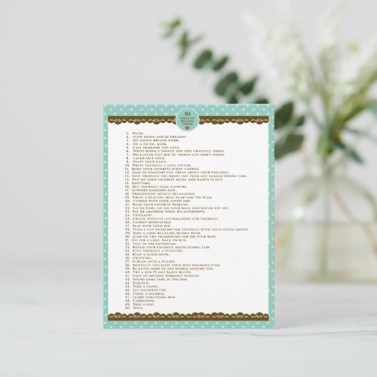 Selbsthilfemotivation Türkis Polka Punkte Postkarte (Stehend Vorderseite)