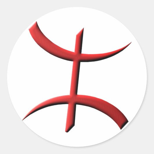 Selbstklebend Aza Rot Relief Runder Aufkleber (Vorderseite)