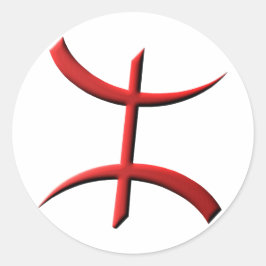 Selbstklebend Aza Rot Relief Runder Aufkleber