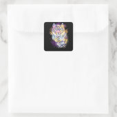 Selbstklebend Tigerdesign Quadratischer Aufkleber (Tasche)