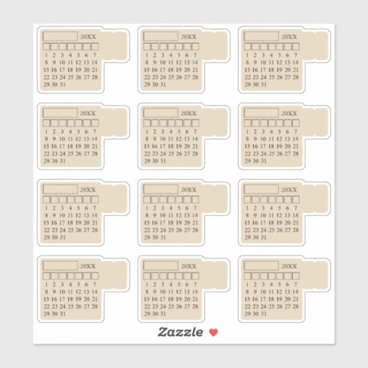 Selbstklebende Index-Tabs Monatlicher Generischer Aufkleber (Blatt)