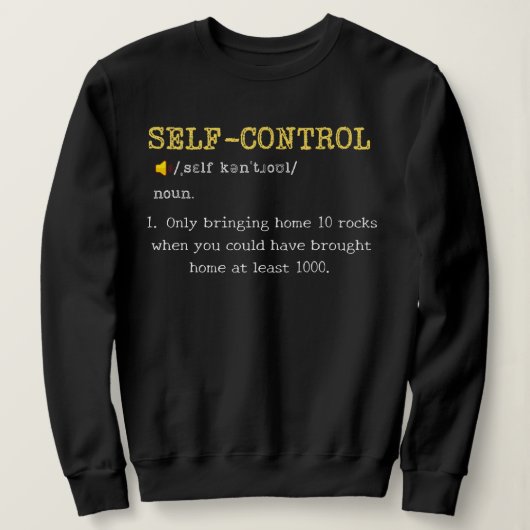 Selbstkontrolle Definition Lustig Personalisiert Sweatshirt (Design vorne)