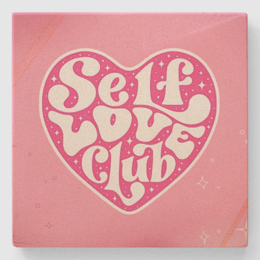Selbstliebe-Club Steinuntersetzer (Vorderseite)
