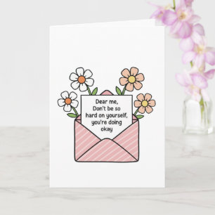 Selbstliebe Florales Umschlag Zitat Illustration Karte