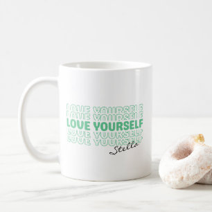 Selbstliebe Mint Wavy Retro Benutzerdefinierter Na Kaffeetasse