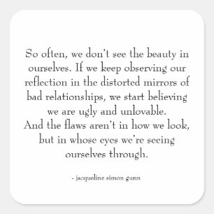 Selbstliebe-Zitat  Quadratischer Aufkleber