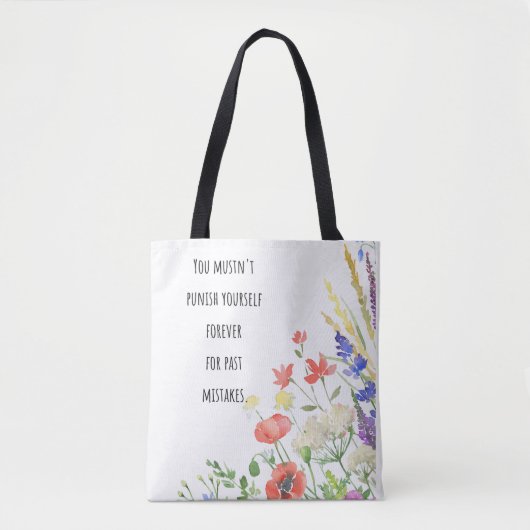 Selbstmitgefühl Blumenzettel Tasche (Vorderseite)