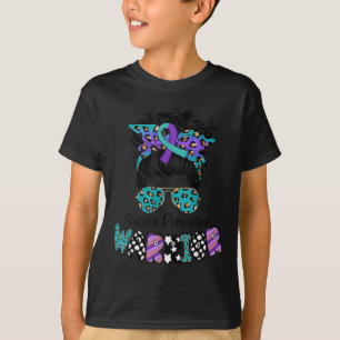 Selbstmord-Bewusstsein Shirt Messy Bun Haar Selbst