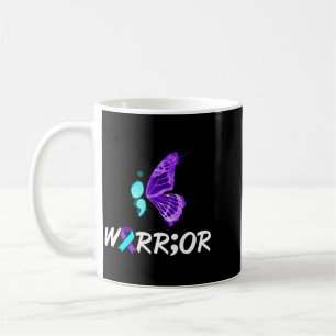 Selbstmord-Bewusstsein Shirt Semikolon Schmetterli Kaffeetasse
