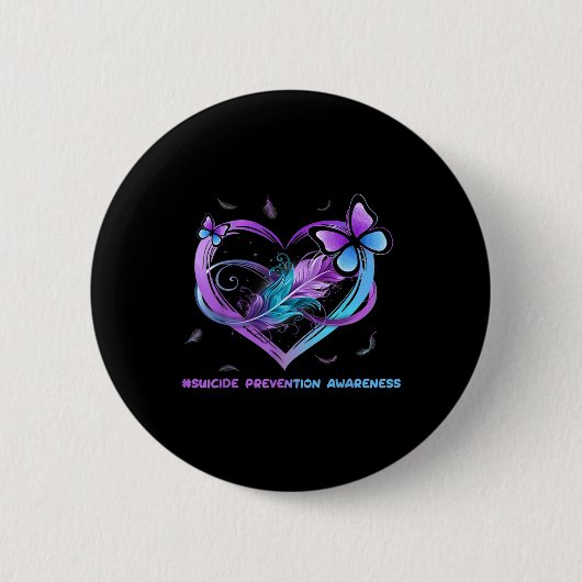 Selbstmord Bewusstsein Wings Angel Ribbon, Suicide Button (Vorderseite)