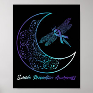 Selbstmord Depression Mond Libelle Prävention bewu Poster