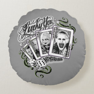 Selbstmord-Gruppe "glücklich Sie" Spielkarten Rundes Kissen