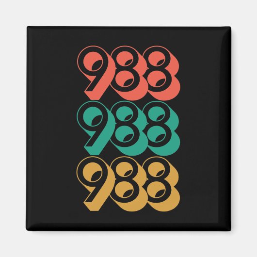 Selbstmordbewusstsein - 988 - Suizidprävention 988 Magnet (Vorne)