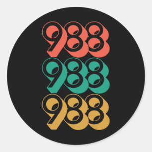 Selbstmordbewusstsein - 988 - Suizidprävention 988 Runder Aufkleber