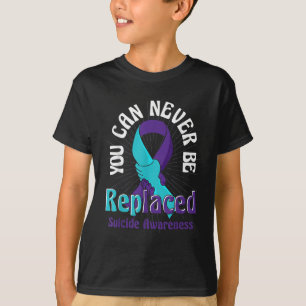 Selbstmordbewusstsein Aquamariner Lila Ribbon Suiz T-Shirt