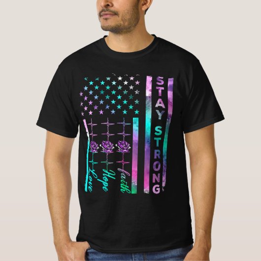 Selbstmordbewusstsein Bleibe deutliches amerikanis T-Shirt (Vorderseite)