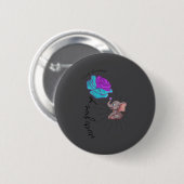 Selbstmordbewusstsein-Blumen-Elefant-Band-Grafik  Button (Vorne & Hinten)