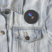 Selbstmordbewusstsein-Blumen-Elefant-Band-Grafik  Button (Beispiel)
