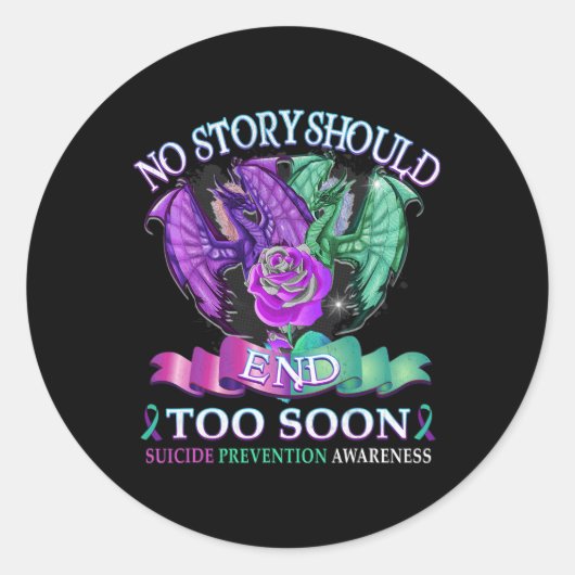 Selbstmordbewusstsein Drache keine Geschichte soll Runder Aufkleber (Vorderseite)