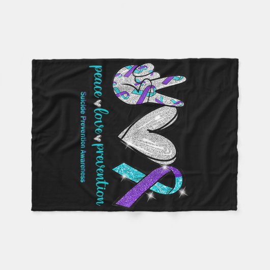 Selbstmordbewusstsein Friedensverhütung Liebe 1 Fleecedecke (Vorderseite (Horizontal))
