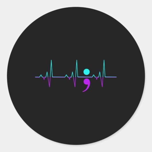 Selbstmordbewusstsein Heartbeat Unterstützung G Runder Aufkleber (Vorderseite)