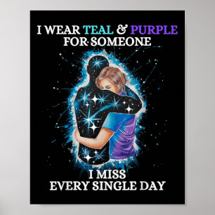 Selbstmordbewusstsein Ich trage Türkis & Purpur Fü Poster