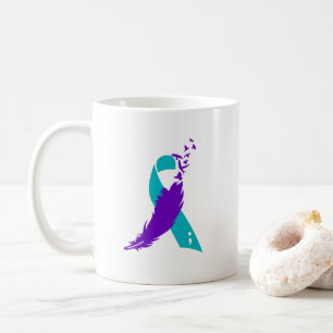 Selbstmordbewusstsein-Ribbon-Kaffeetasse-Mug mit S Kaffeetasse