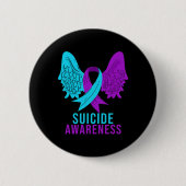 Selbstmordbewusstsein Ribbon Psychische Gesundheit Button (Vorderseite)