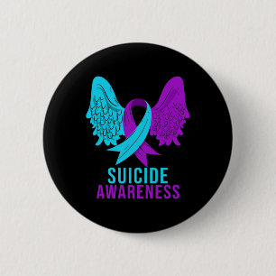 Selbstmordbewusstsein Ribbon Psychische Gesundheit Button