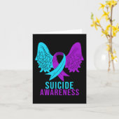 Selbstmordbewusstsein Ribbon Psychische Gesundheit Karte (Gelbe Blume)