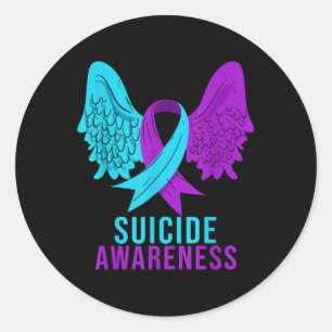Selbstmordbewusstsein Ribbon Psychische Gesundheit Runder Aufkleber