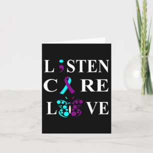 Selbstmordbewusstsein Semicolon Lila Aquamarine Ri Karte