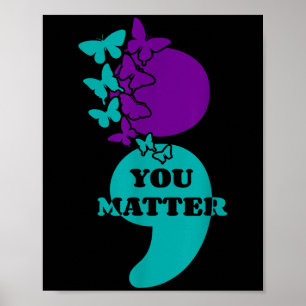 Selbstmordbewusstsein Semikolon Du Poster