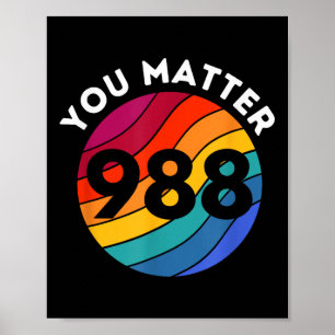 Selbstmordbewusstsein - Shirt 988 - Suizidpräventi Poster