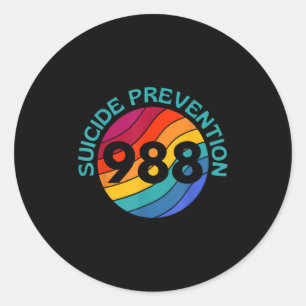 Selbstmordbewusstsein - Shirt 988 - Suizidpräventi Runder Aufkleber