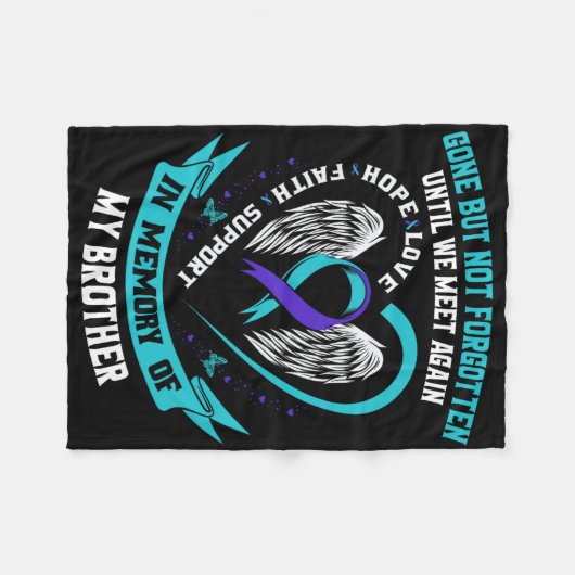 Selbstmordbewusstsein Shirt Bruder gegangen, aber Fleecedecke (Vorderseite (Horizontal))