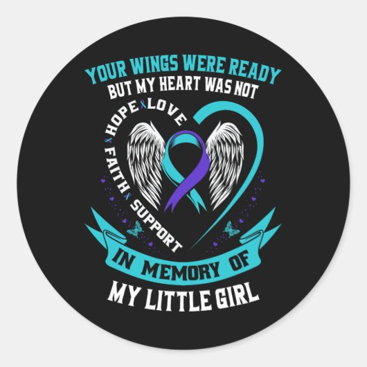 Selbstmordbewusstsein Shirt Tochter Kleine Mädchen Runder Aufkleber (Vorderseite)