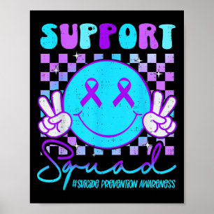 Selbstmordbewusstsein Teal &amp; Lila Band Suprt G Poster