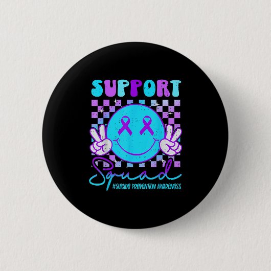 Selbstmordbewusstsein Teal- und violettes Band Sup Button (Vorderseite)