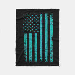 Selbstmordbewusstsein US-Flagge Aquamarinen Lila A Fleecedecke