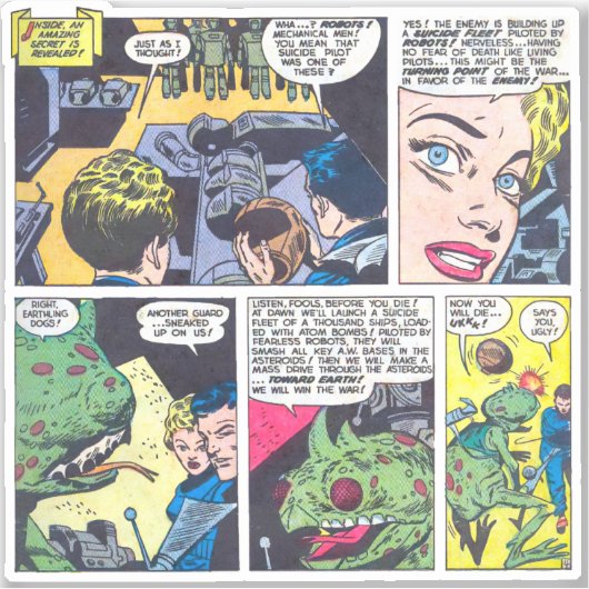 Selbstmordflotte, die von furchtlosen Roboter-Comi Aufkleber (Vorderseite)