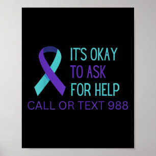 Selbstmordprävention 988 Hotline-Shirt 988 Selbstm Poster