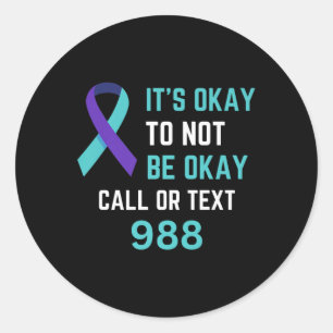 Selbstmordprävention 988 Hotline-Shirt 988 Selbstm Runder Aufkleber