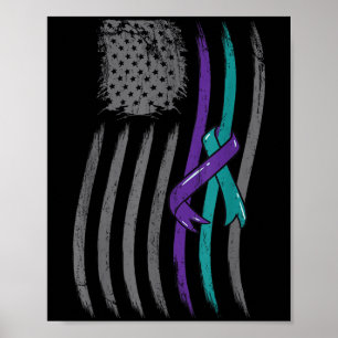 Selbstmordprävention Amerikanische Flagge Lila Bew Poster