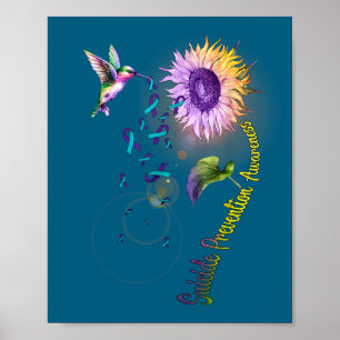 Selbstmordprävention Sonnenblume Kolibri Poster