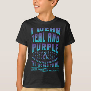 Selbstmordprävention Trage Türkis Lila Für Jemande T-Shirt